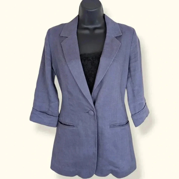 Blue Linen Jacket - Picture 1 of 6